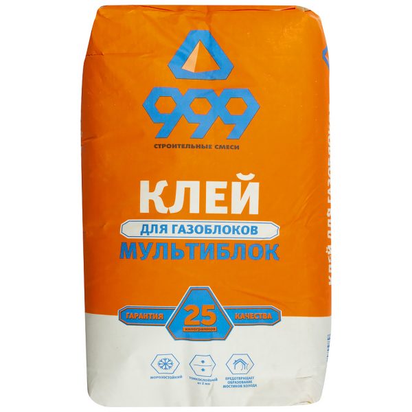 Клей для газоблоков Мультиблок 999 25 кг